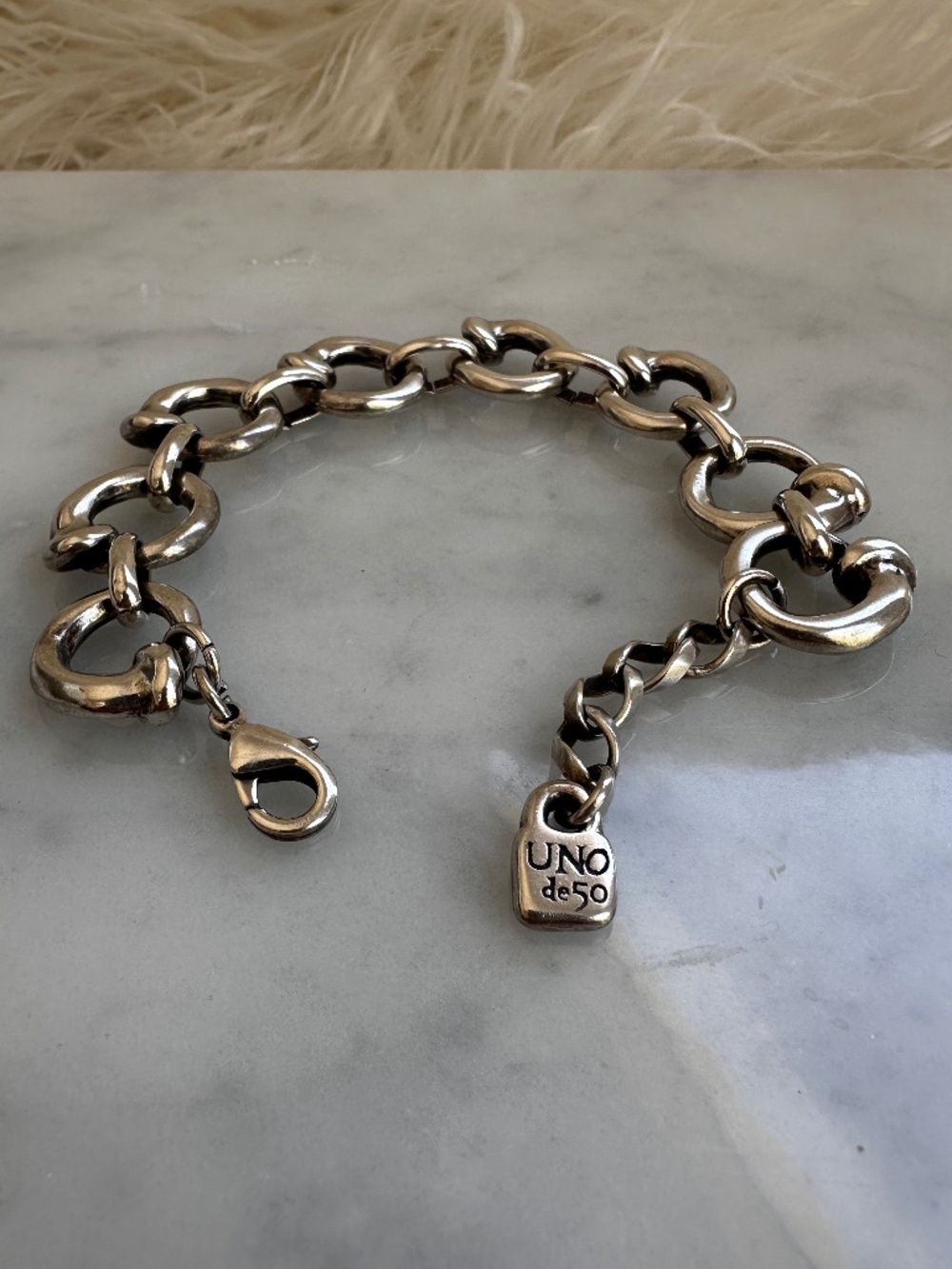 Uno de 50 Silver Nail Head Bracelet